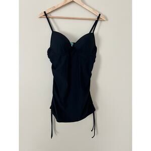 Assets By Sara Blakely Spanx Tankini Swim Top Underwire Tankini Top Black L